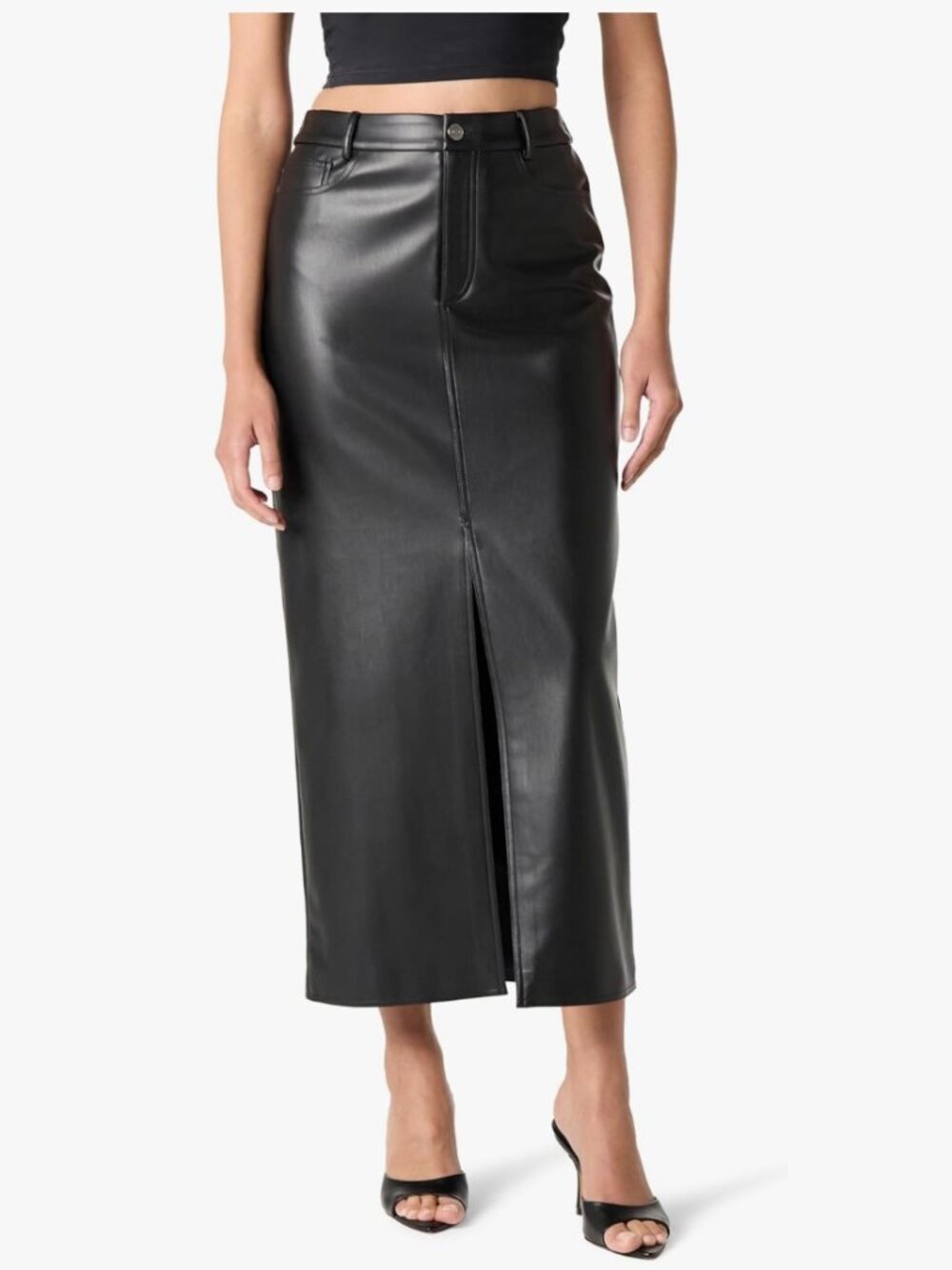 The Drop Womens Larissa Vegan Leather Maxi Skirt xl